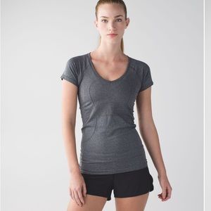 Lululemon light blue swiftly tech short sleeve V Neck size 12